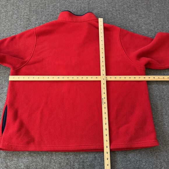 LL Bean Sweater Women 3X Red Fleece 1/4 Snap Mock Neck Polartec Pullover Vtg - Picture 9 of 9